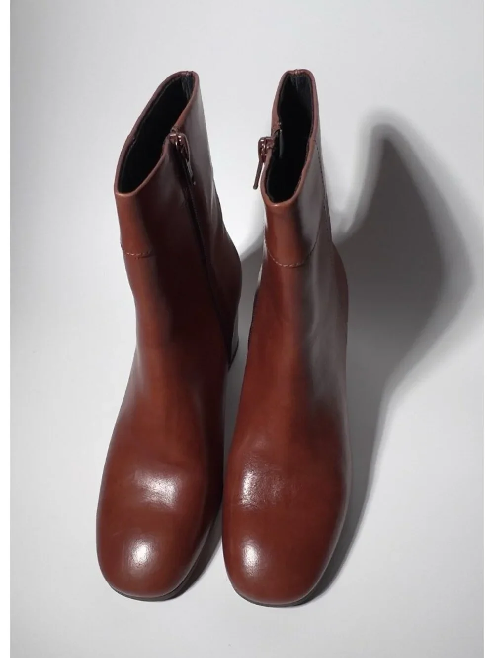 Vagabond Cinnamon Leather Ankle Boots Women’s US 7.5 EU 38 Block Heel